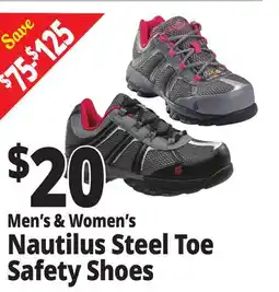 Ocean State Job Lot Men's & Women's Nautilus Steel Toe Safety Shoes offer