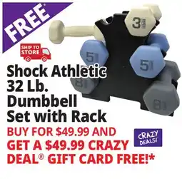 Ocean State Job Lot Shock Athletic 32 lb. Dumbbell Set with Storage Rack offer