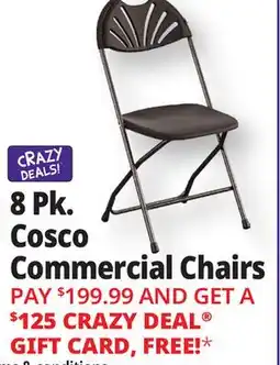 Ocean State Job Lot Cosco Zown Commercial Fan Back Plastic Folding Chair Black 8 Pack offer