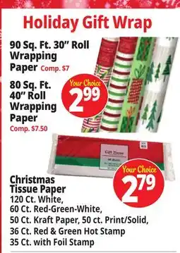 Ocean State Job Lot Holiday Gift Wrap offer