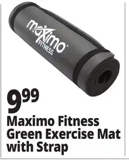 Ocean State Job Lot Maximo Fitness Green Exercise Mat with Strap 10mm offer