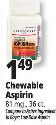 Ocean State Job Lot Chewable Aspirin offer