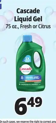 Ocean State Job Lot Cascade Complete Citrus Dishwasher Detergent with Dawn 75 oz offer