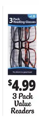 Ocean State Job Lot 3 Pack Value Readers offer