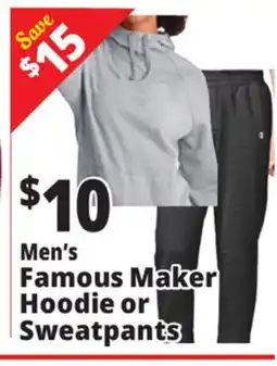 Ocean State Job Lot Men's Famous Maker Hoodie or Sweatpants offer