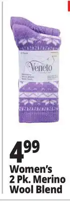 Ocean State Job Lot Women's 2 Pk. Merino Wool Blend offer