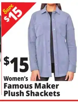 Ocean State Job Lot Women's Famous Maker Plush Shackets offer