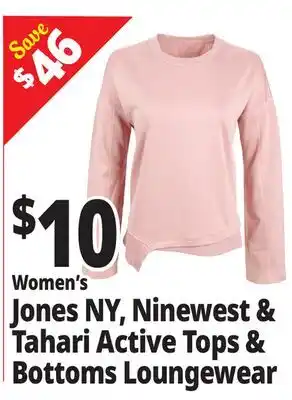 Ocean State Job Lot Women's Jones NY Ninewest & Tahari Active Loungewear Tops offer