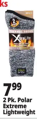 Ocean State Job Lot Polar Extreme XtraLite Men's Thermal Socks 2 Pack offer
