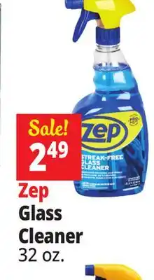 Ocean State Job Lot ZEP Streak-Free Glass Cleaner 32 oz offer