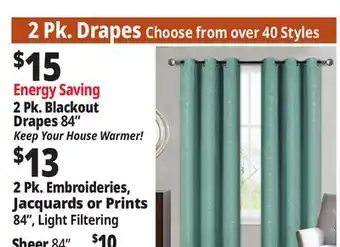 Ocean State Job Lot 2 Pack Drapes offer