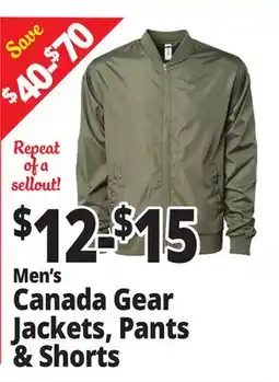 Ocean State Job Lot Men's Canada Gear Jackets, Pants & Shorts offer