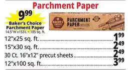 Ocean State Job Lot Bakers Choice Parchment Paper offer