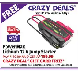 Ocean State Job Lot PowerMax Lithium 12V Jump Starter offer