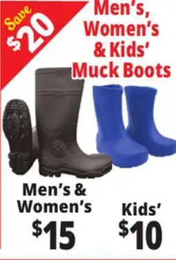 Ocean State Job Lot Men's, Women's & Kids' Muck Boots offer