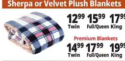 Ocean State Job Lot Sherpa or Velvet Plush Blankets offer