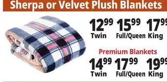 Ocean State Job Lot Sherpa or Velvet Plush Blankets offer
