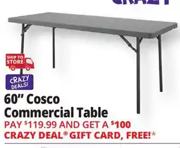 Ocean State Job Lot Cosco Zown Commercial 5' Folding Table Shark Gray offer