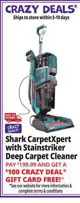 Ocean State Job Lot Shark CarpetXpert with Stainstriker Deep Carpet Cleaner Teal (Factory Refurbished) offer