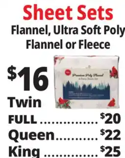 Ocean State Job Lot Sets Flannel, Ultra Soft Poly Flannel or Fleece offer