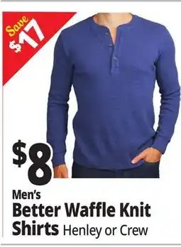 Ocean State Job Lot Men's Better Waffle Knit Shirts offer