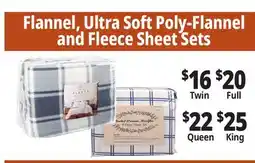Ocean State Job Lot Flannel, Ultra Soft Poly-Flannel and Fleece Sheet Sets offer