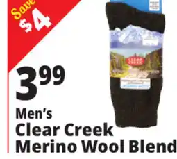 Ocean State Job Lot Men's Clear Creek Merino Wool Blend offer