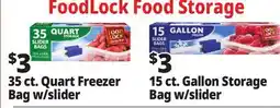 Ocean State Job Lot 35 ct. Quart Freezer Bag w/slider offer