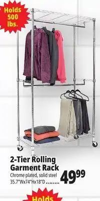 Ocean State Job Lot 2-Tier Rolling Garment Rack offer