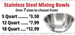 Ocean State Job Lot Stainless Steel Mixing Bowls offer