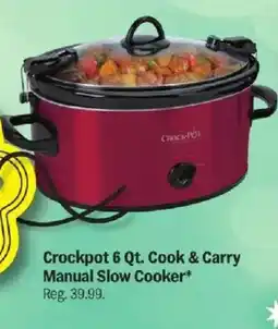 Meijer Crockpot 6 Qt. Cook & Carry Manual Slow Cooker offer