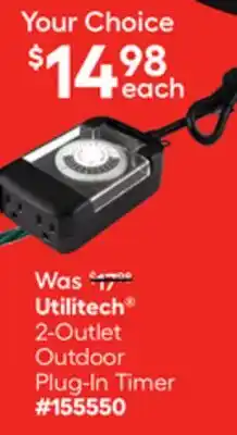 Lowe's 2-Outlet Outdoor Plug-In Timer offer