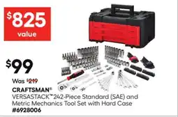 Lowe's VERSASTACK 242-Piece Standard (SAE) and Metric Mechanics Tool Set with Hard Case offer