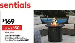 Lowe's 31-in Round Black Steel Gas Fire Table offer