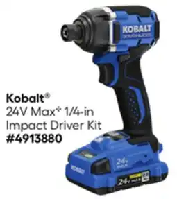 Lowe's 24V MaxC 1/4-in Impact Driver Kit offer