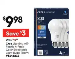 Lowe's Lighting A19 Plastic 4-Pack Color-Selectable Light Bulbs (60W) offer