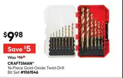 Lowe's 14-Piece Gold-Oxide Twist-Drill Bit Set offer