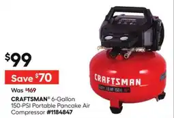 Lowe's 6-Gallon 150-PSI Portable Pancake Air Compressor offer