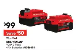 Lowe's V20F 2-Pack 4AH Batteries offer