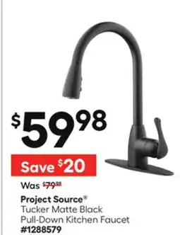 Lowe's Tucker Matte Black Pull-Down Kitchen Faucet offer
