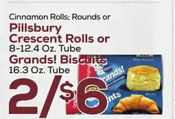 DeCicco & Sons Pillsbury Crescent or 8-12.4 Oz. Tube Grands! Biscuits 16.3 Oz. Tube offer
