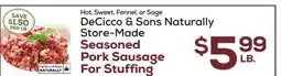 DeCicco & Sons DeCicco & Sons Naturally Seasoned Pork Sausage For Stuffing offer