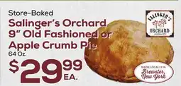 DeCicco & Sons Salinger's Orchard 9 Old Fashioned or Apple Crumb Pie offer