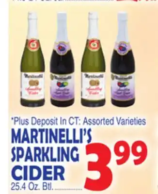 Bravo Supermarkets MARTINELLI'S SPARKLING CIDER offer