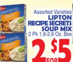 Bravo Supermarkets LIPTON RECIPE SECRETS SOUP MIX offer