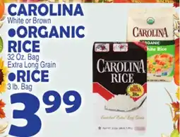 Bravo Supermarkets CAROLINA, ORGANIC RICE, RICE offer
