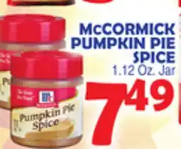 Bravo Supermarkets MCCORMICK PUMPKIN PIE SPICE offer