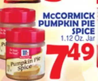 Bravo Supermarkets MCCORMICK PUMPKIN PIE SPICE offer