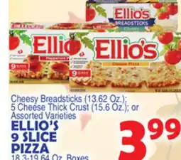 Bravo Supermarkets ELLIO'S 9 SLICE PIZZA 18.3-19.64 Oz. Boxes offer