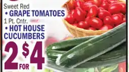 Bravo Supermarkets GRAPE TOMATOES HOT HOUSE CUCUMBERS offer